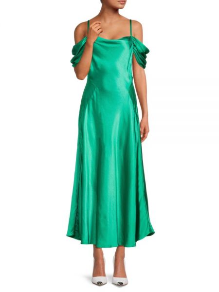 Атласное платье миди Ted Baker London зеленое