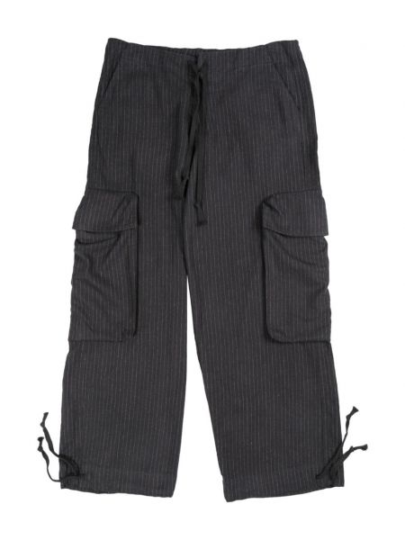 Pruhované široké nohavice Greg Lauren čierna