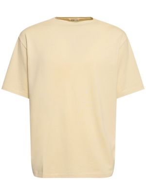 Bavlnené tričko Auralee žltá