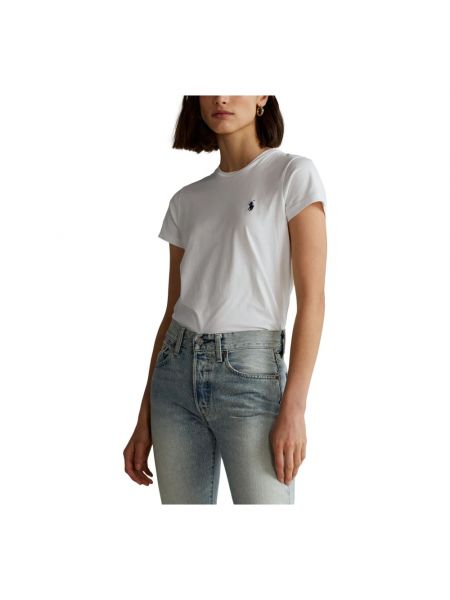 Camiseta con bordado de algodón Ralph Lauren blanco