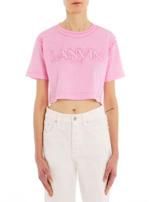 Džerzej tričko s potlačou Lanvin ružová