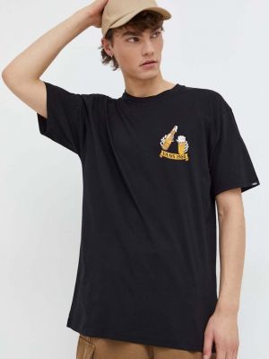 Bavlněné tričko s potiskem Vans černé