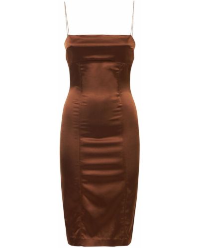 Платье атласное Bec & Bridge, коричневое