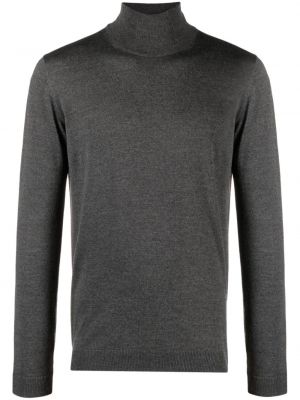 Vlnený sveter z merina Roberto Collina sivá