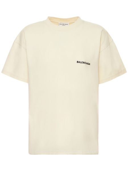 T-shirt med broderi i bomull Balenciaga