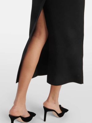 Vlnené hodvábne vlnené midi šaty Tom Ford čierna