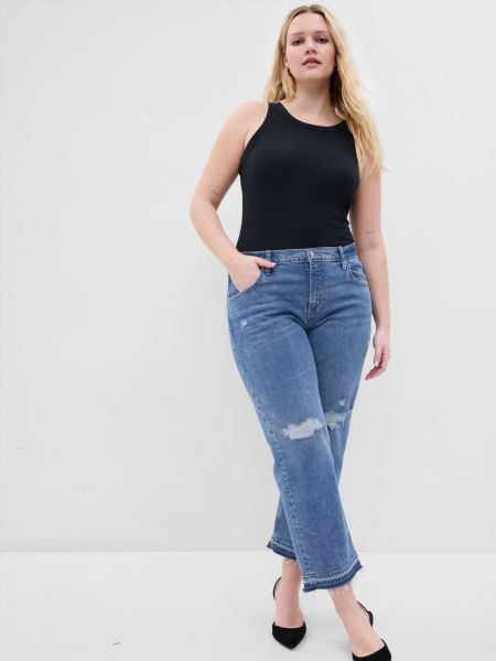 Прямые джинсы с низкой талией Gap синие