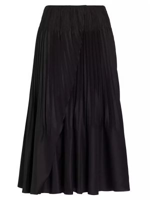 Плиссированная длинная юбка Vince. черная