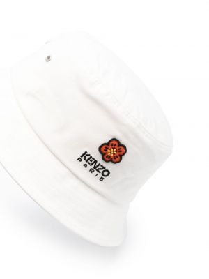 Bavlněný klobouk s výšivkou Kenzo bílý