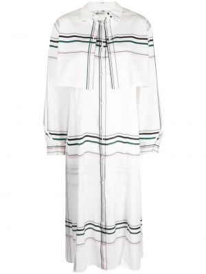 Midi obleka s karirastim vzorcem s potiskom Ports 1961 bela
