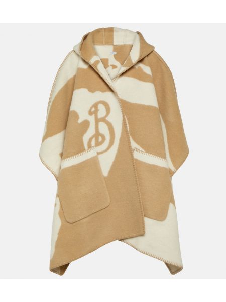 Trykt uld kappe Burberry beige