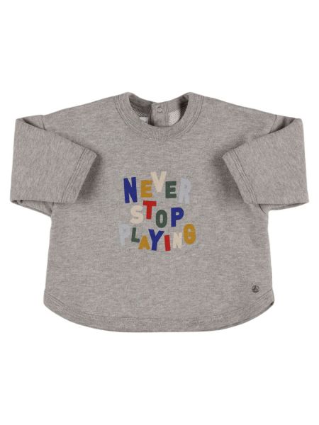 Trykt bomull sweatshirt for gutter Petit Bateau grå