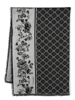 Fular tricotate cu imagine Twinset negru