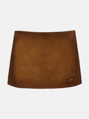 Mini falda de ante Prada marrón