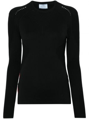 Pullover mit rundem ausschnitt Prada Schwarz