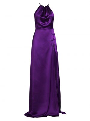 Атласное платье Porter с вырезом халтер Sau Lee фиолетовый