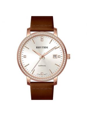 Наручные часы RHYTHM женские кварцевые, водонепроницаемые коричневый
