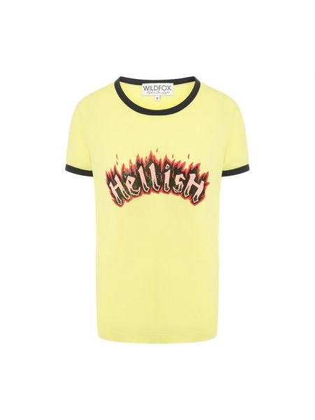 Хлопковая футболка Wildfox, желтая