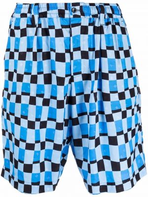 Bermuda kratke hlače s karirastim vzorcem Marni modra