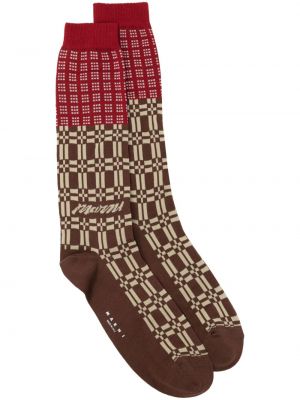 Памучни чорапи Marni кафяво
