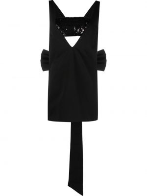 Mini obleka z v-izrezom Staud črna