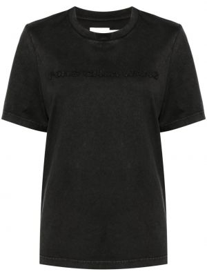 Medvilninis siuvinėtas marškinėliai Feng Chen Wang juoda