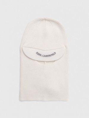 Вълнена шапка с козирки Karl Lagerfeld бяло