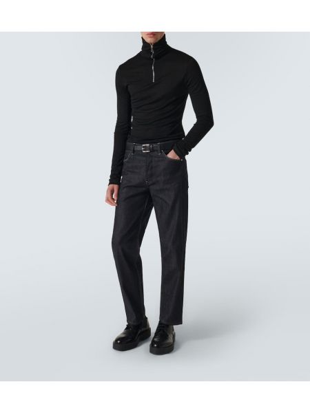 Jersey con cremallera de tela jersey Jil Sander negro