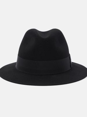 Veltinio vilnonis kepurė Saint Laurent juoda