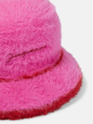 Σκούφος με γούνα Jacquemus ροζ