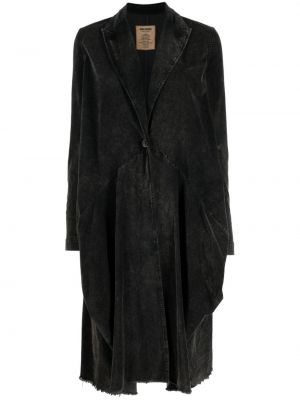Aksamitny płaszcz z przetarciami Uma Wang szary