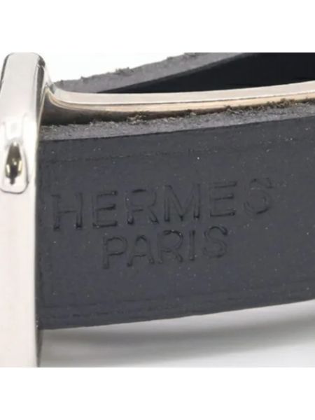 Pulsera de plata de cuero retro Hermès Vintage