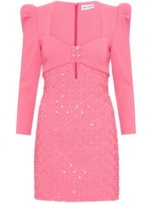 Κοκτέιλ φόρεμα με παγιέτες Rebecca Vallance ροζ