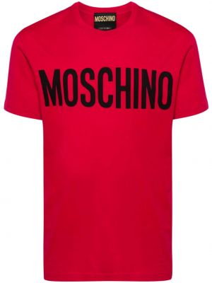 Тениска с принт Moschino червено