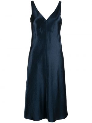 Μίντι φόρεμα με λαιμόκοψη v Vince μπλε