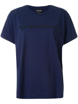 Camiseta con estampado Giorgio Armani azul