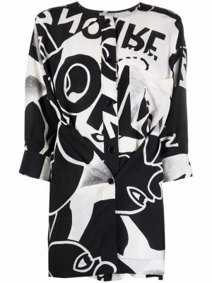 Blusa con estampado con estampado abstracto Gianfranco Ferré Pre-owned negro