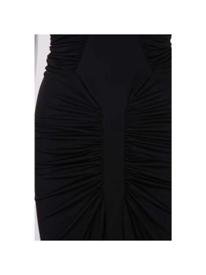 Vestido largo de tela jersey drapeado Saint Laurent negro