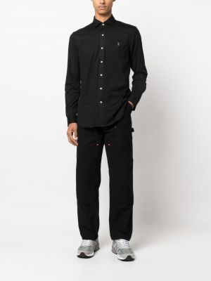 Raštuota siuvinėta medvilninė marškiniai Polo Ralph Lauren