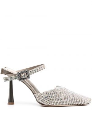 Полуотворени обувки с кристали Benedetta Bruzziches сиво