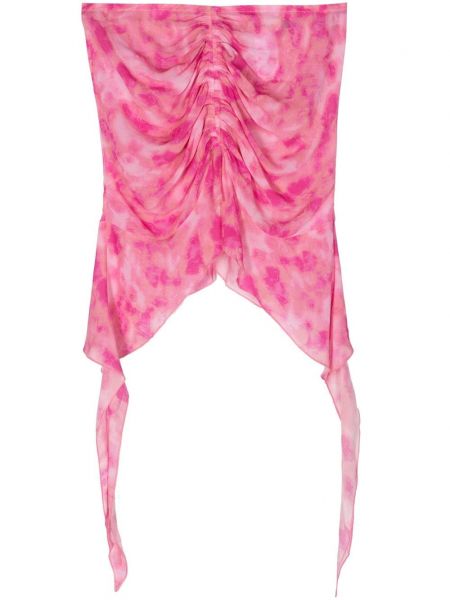 Mini suknja od šifona tie-dye Misbhv ružičasta