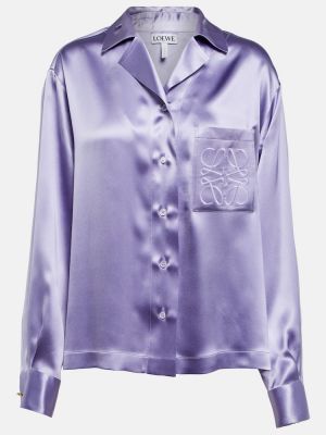 Hedvábná košile Loewe fialová