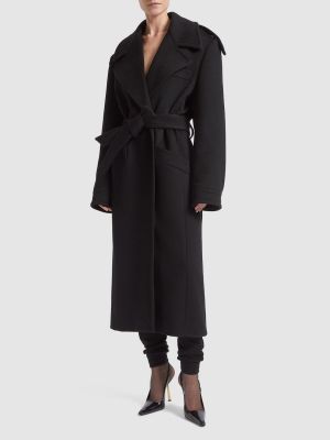 Cappotto di lana di cachemire Saint Laurent nero