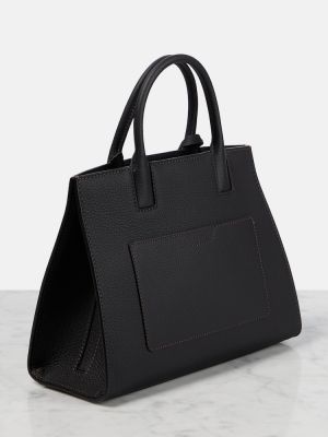 Δερμάτινη τσάντα shopper Burberry μαύρο
