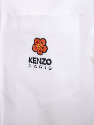 Kokvilnas krekls ar ziediem Kenzo Paris balts