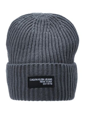 Megztas kepurė Calvin Klein Jeans pilka