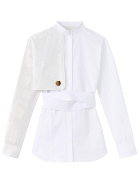 Žakárová bavlnená košeľa Destree biela