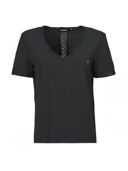 Tričko s krátkými rukávy Desigual černé