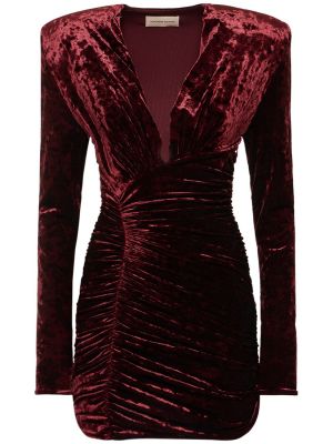 Кадифена мини рокля Alexandre Vauthier червено