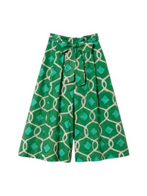 Spodnie relaxed fit Twinset zielone